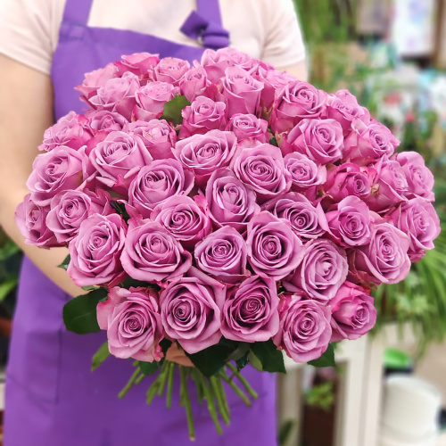 Букет из 51 фиолетовой Розы 40 см арт. 7308-Ф