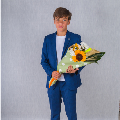 Школьный букет с подсолнухом "Вересковый мед" N 37968