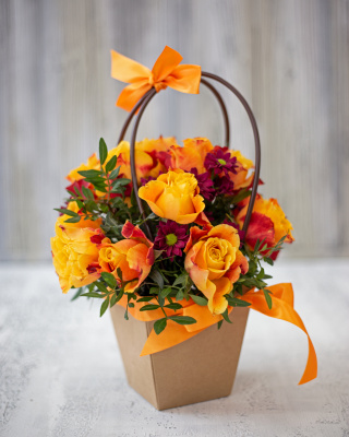 Сумочка из оранжевых кенийских роз. 5527-Ор