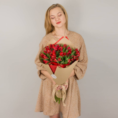 Букет из разноцветных альстромерий N 50398