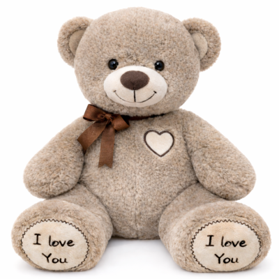 Мишка сердце вышивка 65-70 см арт. 84257 беж